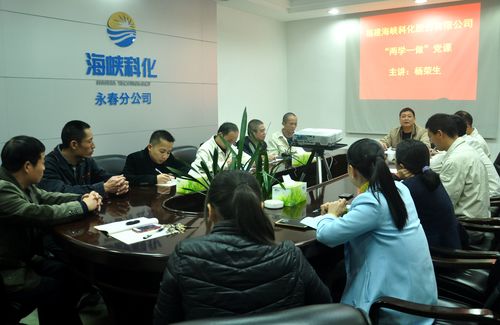 公司資深副經(jīng)理楊榮生給永春分公司黨員上微型黨課。（陳宏金）[3].jpg